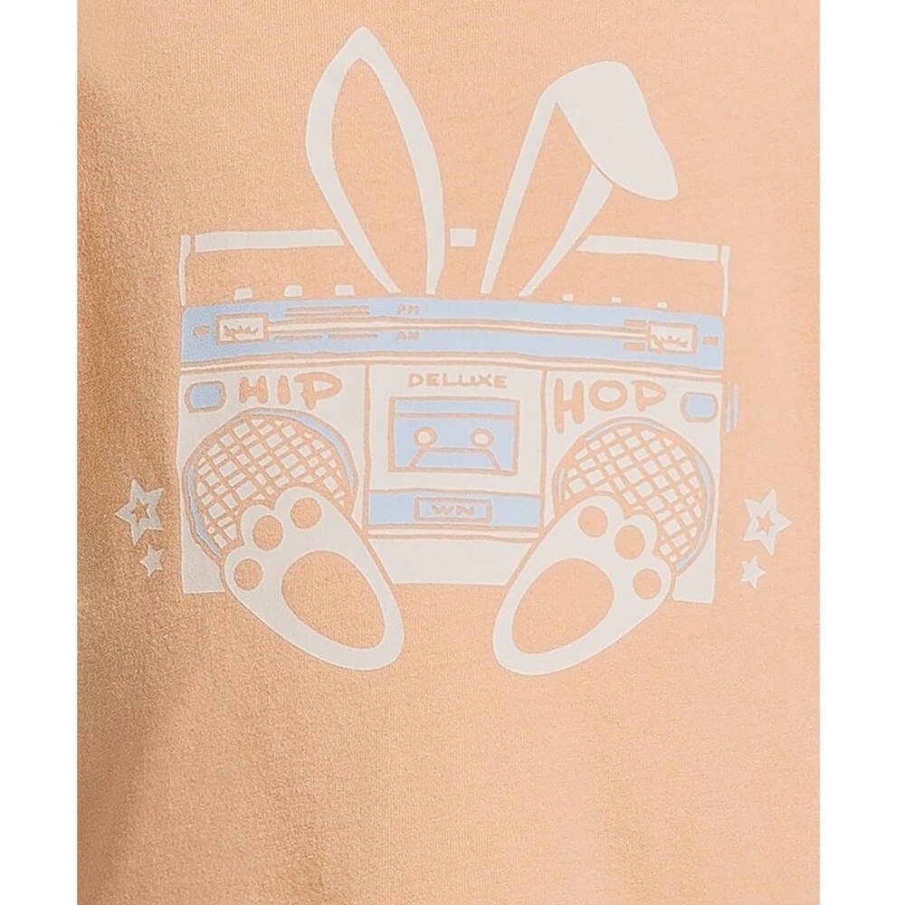 Bunny Ears Ghetto Blaster Peach Shirt TODDLER BOYS SIZE 3T NEW